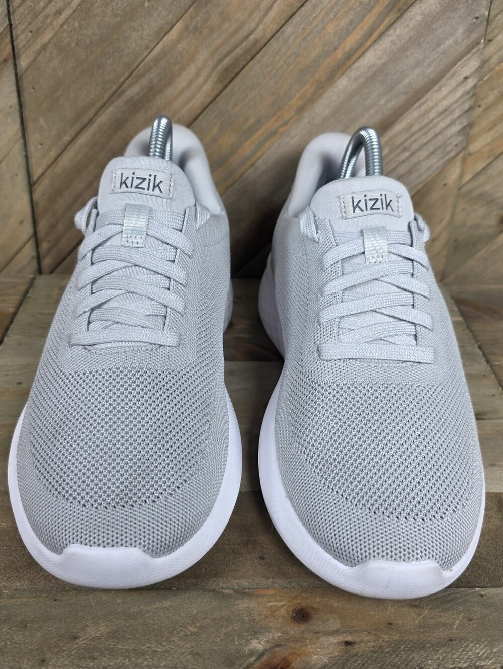 Kizik Athens Womens Athletic Hands Free Sneakers Size 8 Gray White Lace Up - Picture 3 of 9